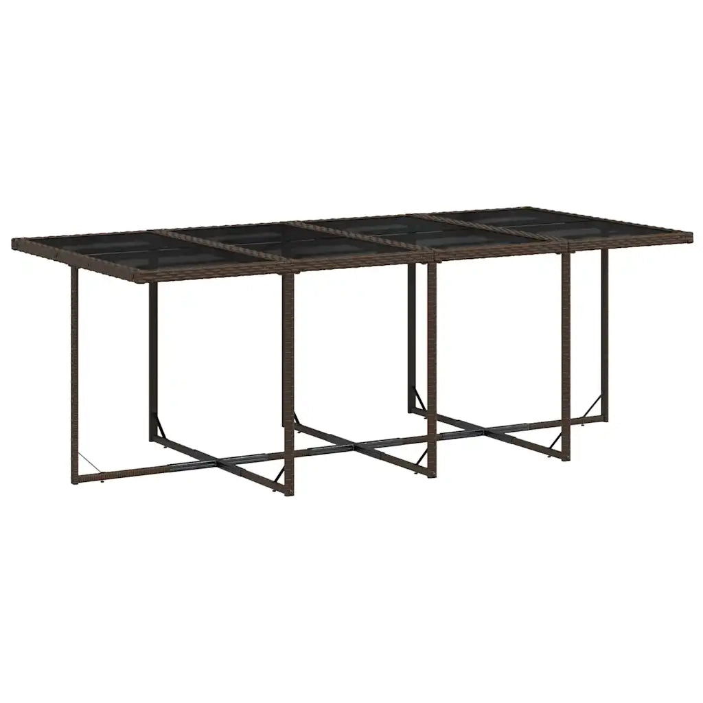 Set da Pranzo da Giardino 9pz con Cuscini Marrone in Polyrattan 3211101
