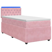 Letto box spring con materasso Rosa 90 x 200 cm Velluto 3453064