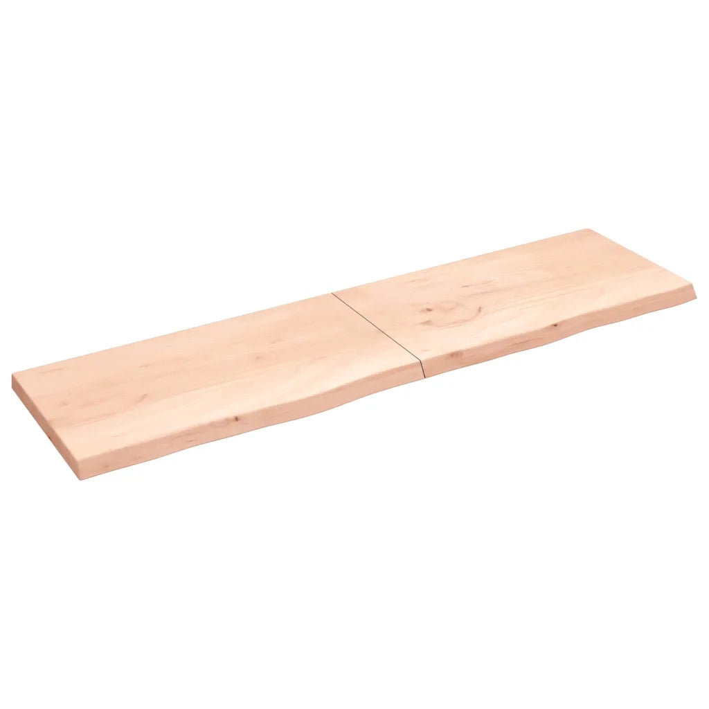 Ripiano a Parete 220x60x(2-6) cm Massello Rovere Non Trattatocod mxl 119625