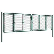 Cancello da Giardino in Acciaio 400x125 cm Verde 144416