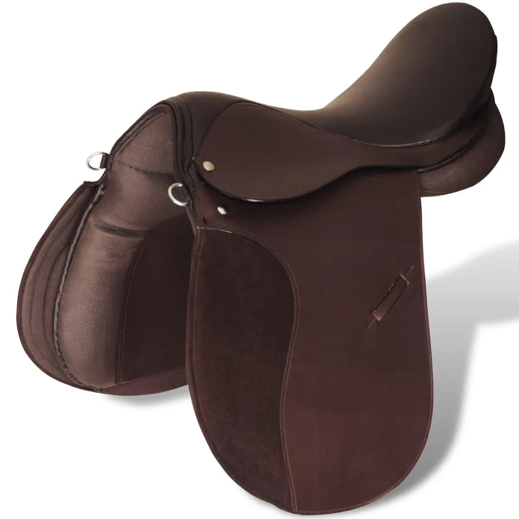 Set Sella Equitazione 17,5" in pelle naturale Marrone 18 cm 5-in-1 90648
