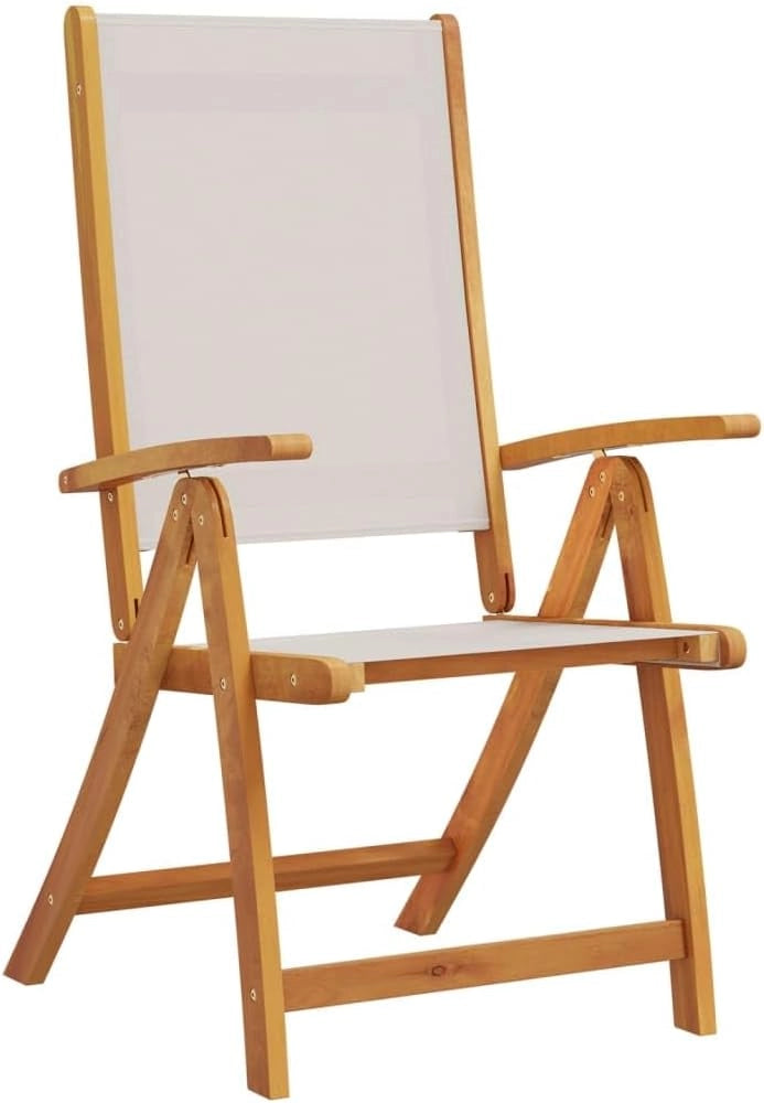 Set da pranzo da giardino, 5 pezzi, in legno massello di acacia e textilene, tavolo e sedie da giardino, tavolo e sedie da terrazza, set da terrazza, mobili da giardino per esterni, 3279294