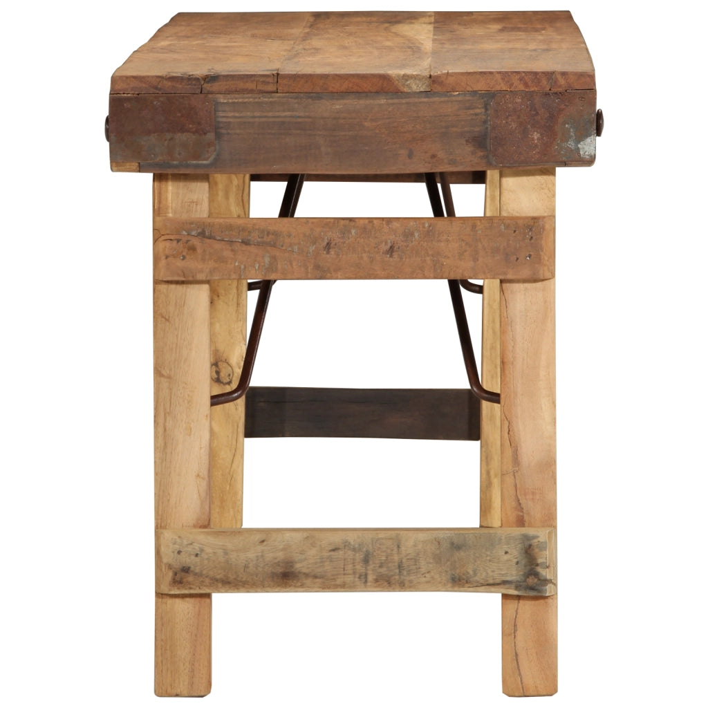 Panchina 110x35x46 cm in legno massello di recupero