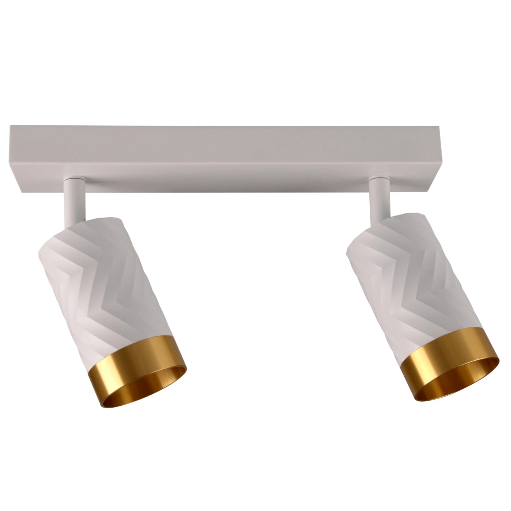 Lampada parete-soffitto 2 luci bianco/oro GU10 Arras Polux