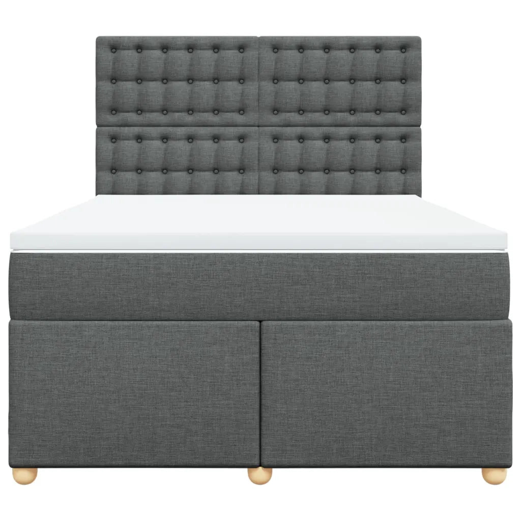 Giroletto a Molle con Materasso Grigio Scuro 160x200 cm Tessuto 3291346