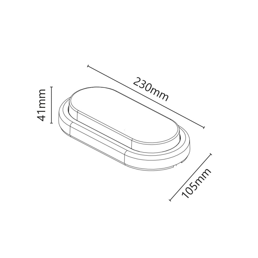 Alca power plafoniera led ovale 15w 1300lm ip65 - per esterni ed interni
