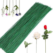 Fil di fiori 100 pezzi - 30 cm di lunghezza - 18 Gauge - Fil di fiori verde - Per fiori artigianali - Ideale per progetti DIY - Fil di fiori