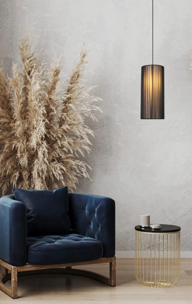 Lampada a sospensione Candellux Kioto 1xE27 nera Ø18