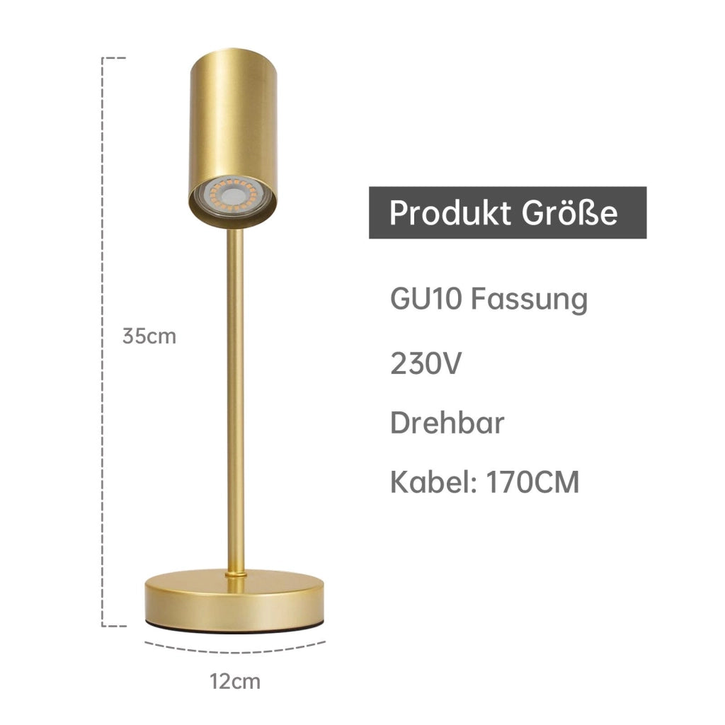 ZMH Lampada da tavolo metallo girevole 350° GU10 per soggiorno scrivania