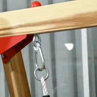 Set con Scivolo e Altalena da Giardino per Bambini Età 18-48 Mesi, in Legno e Plastica, Rosso