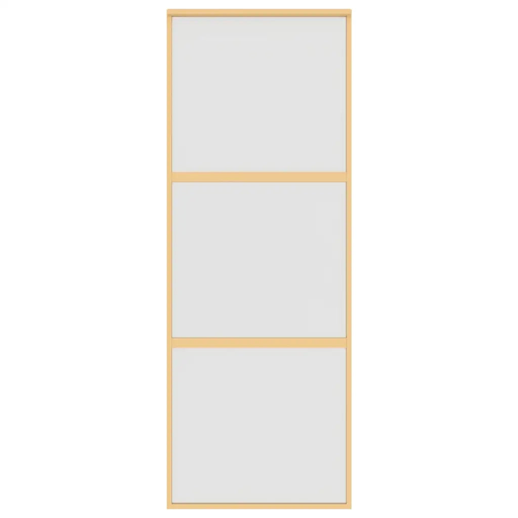 Porta Scorrevole Dorata 76x205 Vetro Smerigliato ESG Alluminio 155151