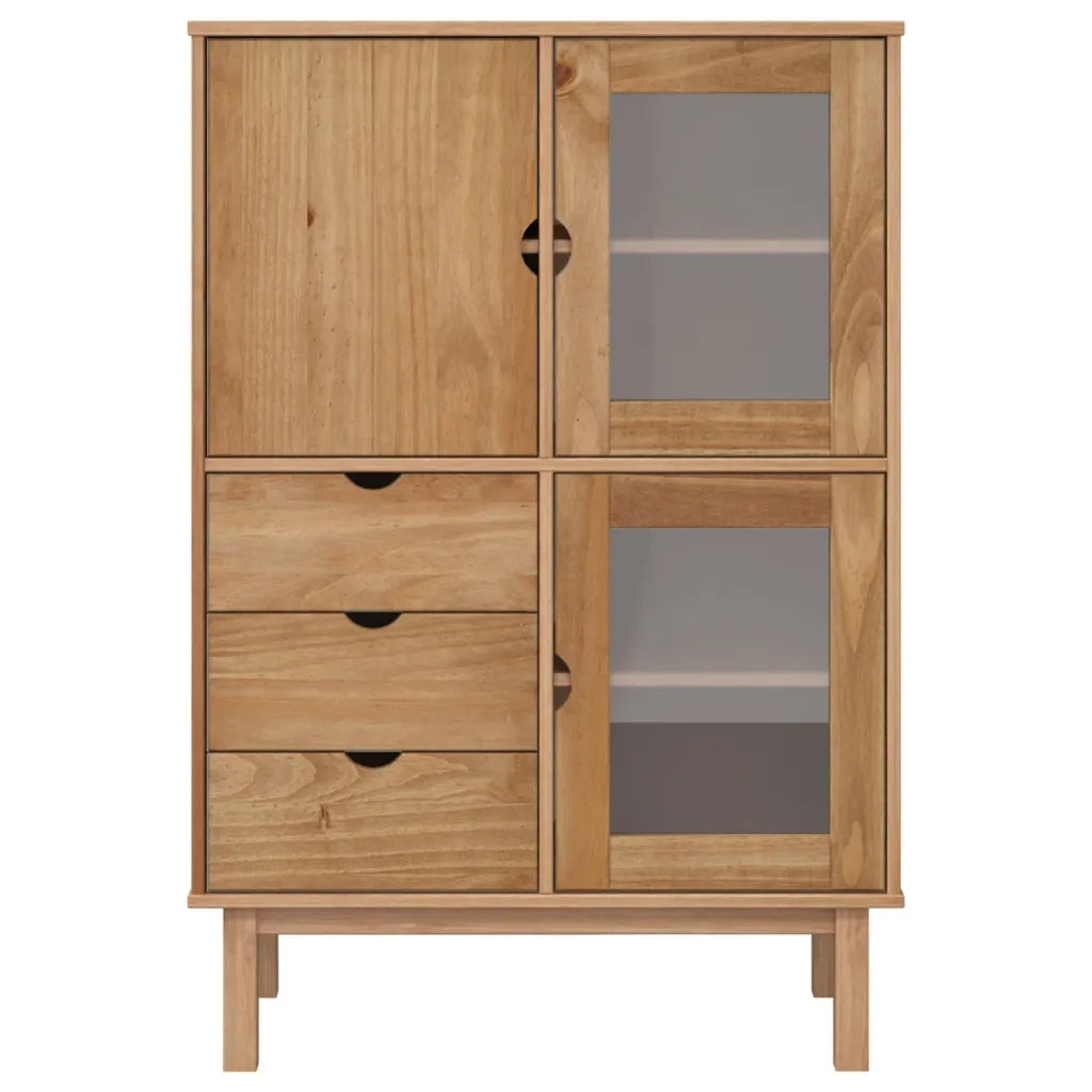 Credenza-Buffet-Armadio da cucina OTTA 85x43x125 cm in Legno Massello di Pino