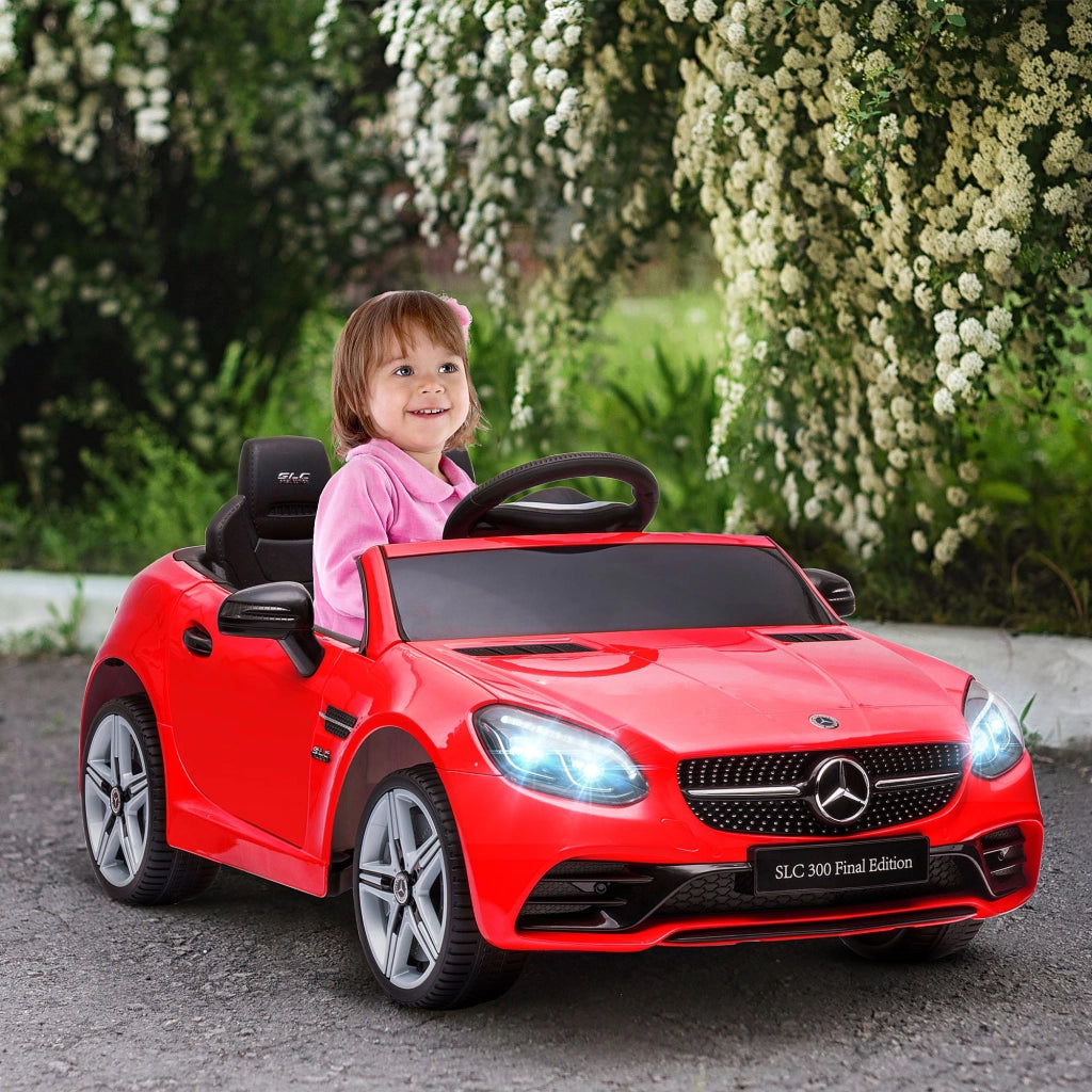 Macchina Elettrica per Bambini Licenza Mercedes SLC 300 con Telecomando Rosso