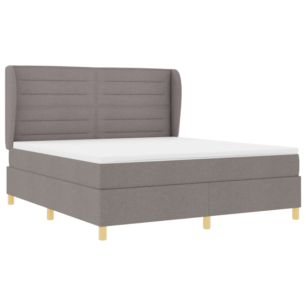 Letto Box Spring con Materasso Tortora 180x200 cm Tessuto