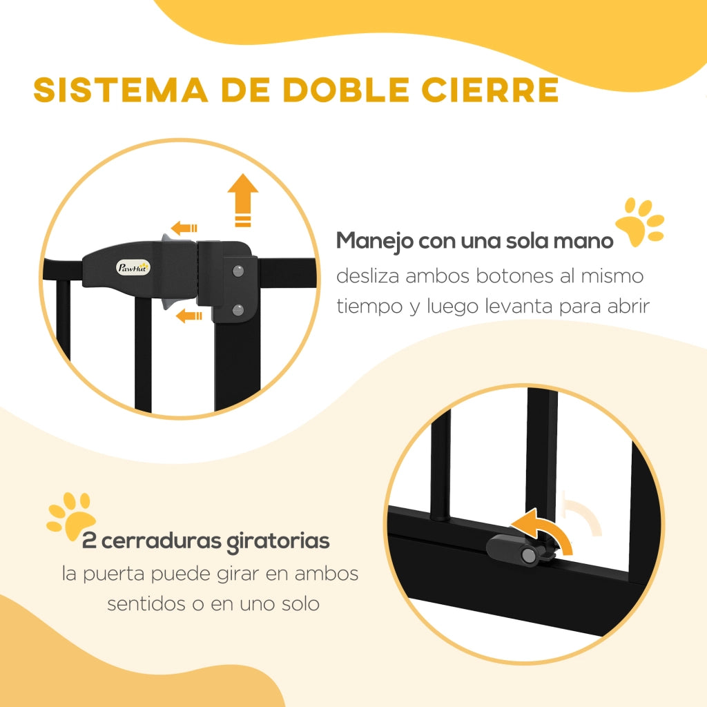 Cancelletto per Cani Regolabile 76-104 cm ¨C Xylo ¨C Nero con 2 Estensioni