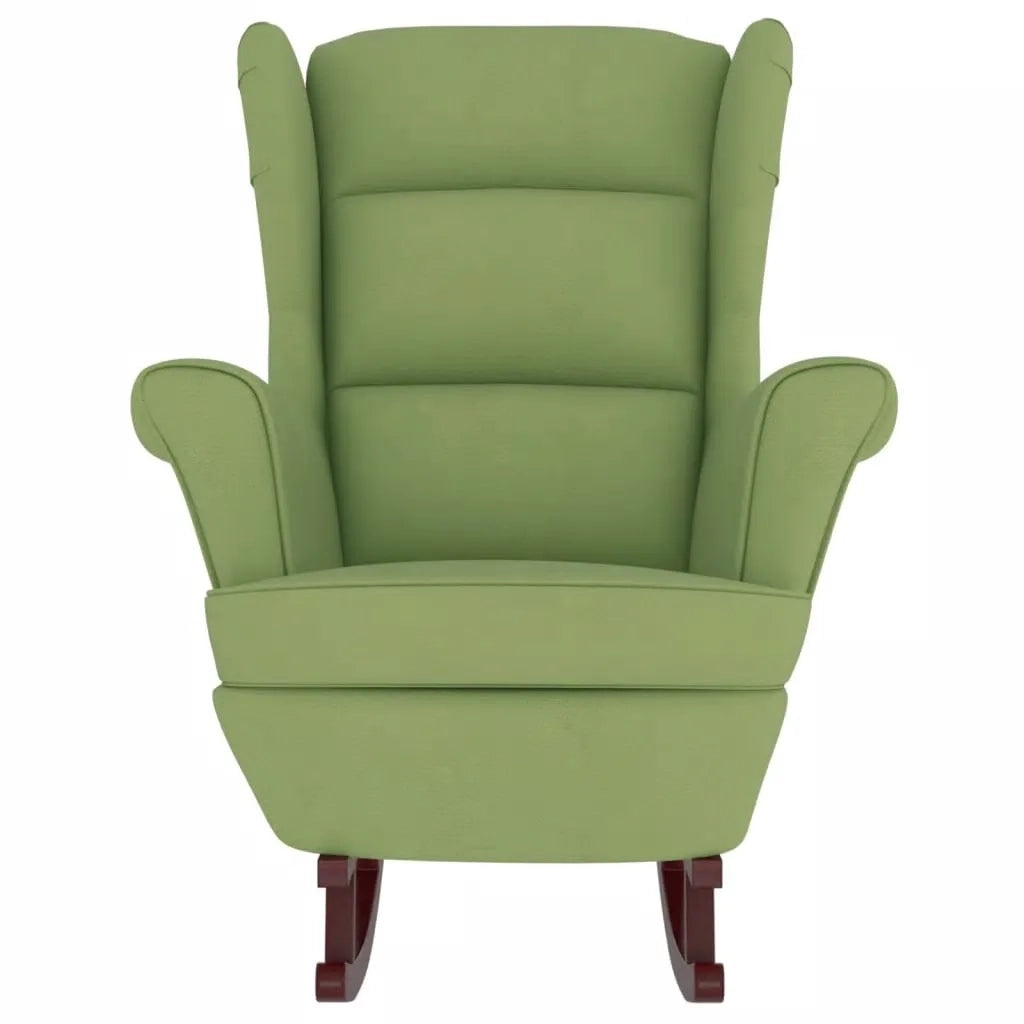 Sedia a dondolo con schienale alto in velluto verde chiaro CFW5210339