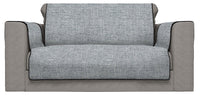 Copridivano con Copri Braccioli Seduta 60 cm in Poliestere Grigio Scuro