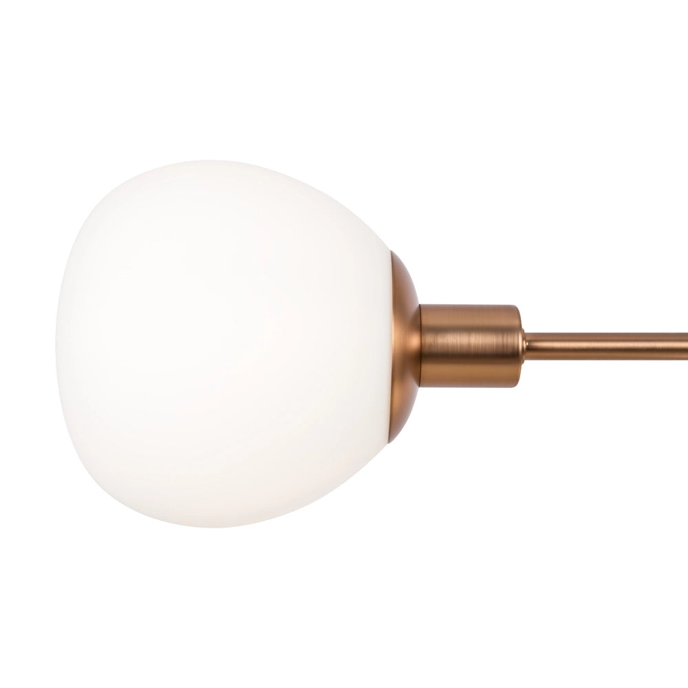Lampadario Sospensione Erich Metallo Oro Rosa 5 Luci E Diffusori Bianchi