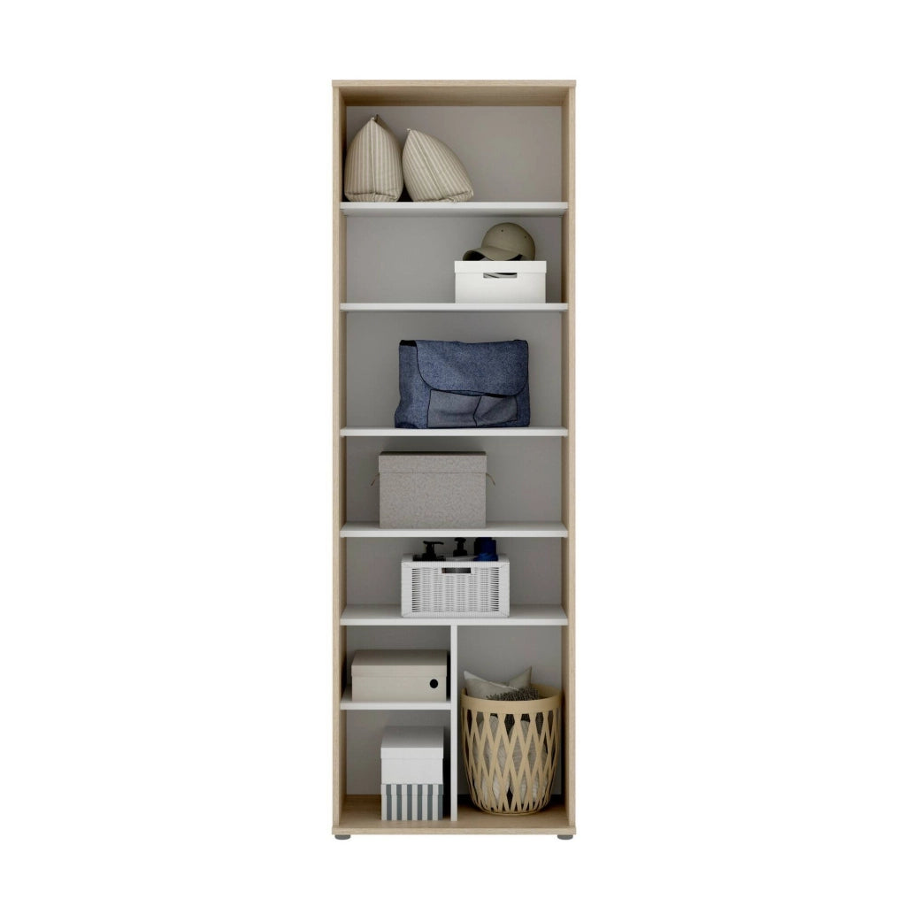 Armadio multiuso Apro, Mobile multifunzione portaoggetti, Guardaroba a 2 ante, 61x35h190 cm, Rovere