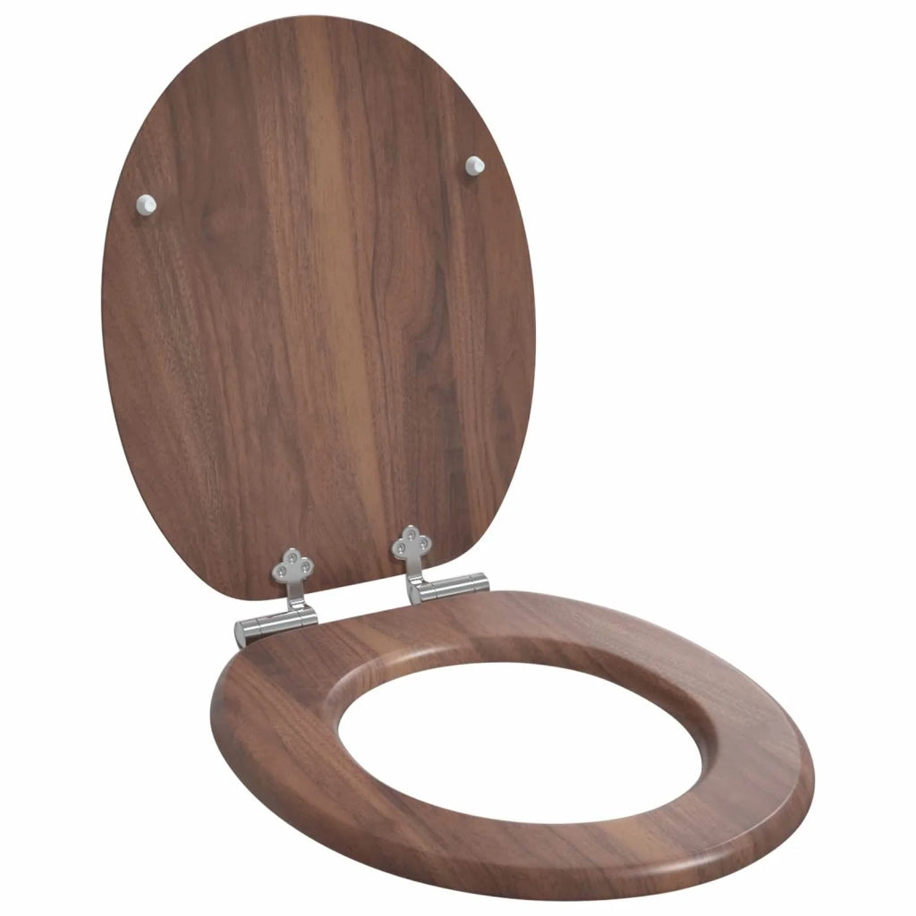Sedile per toilette con chiusura morbida 2 pz Marrone CFW3464208