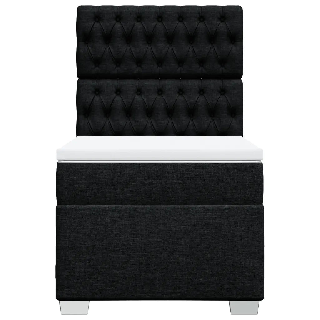 Giroletto a Molle con Materasso Nero 90x200 cm in Tessuto 3292680