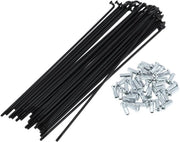 Spoke di bicicletta in acciaio di carbonio - 12G - 185mm - Nippels - Nero - Durata migliorata