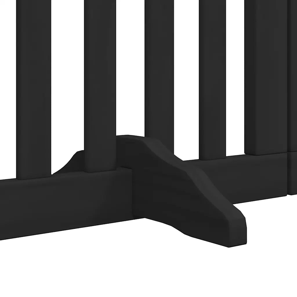 Cancello per Cani Porta Pieghevole Nero 9 Pannelli 450cm Pioppo CFW4095870