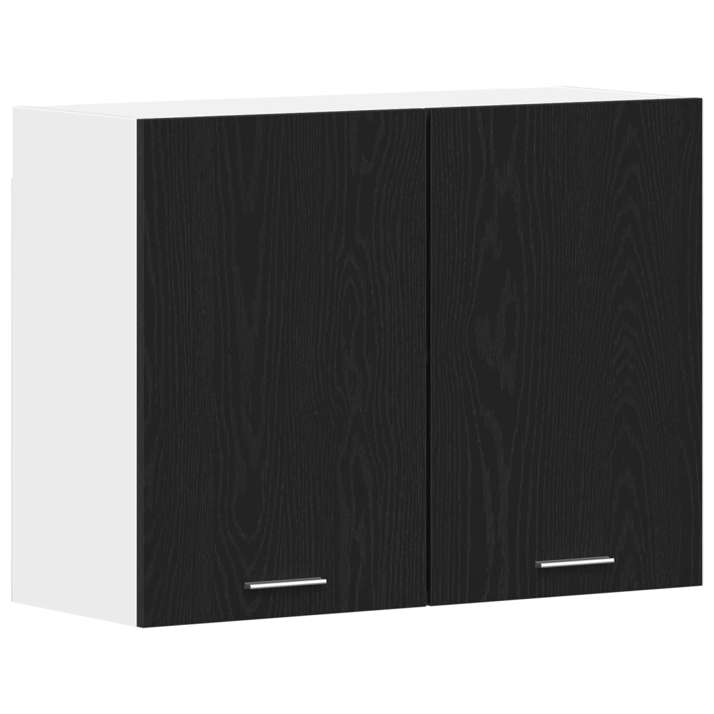 Cabinet Appeso in Rovere Nero - 80x31x60 cm - Realizzato in Legno Ingegnerizzato
