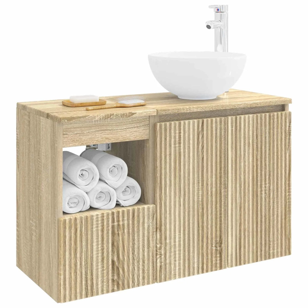 Set di mobili per il bagno 2 pz Rovere Sonoma 3404036