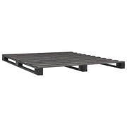 Giroletto in Pallet-Struttura Letto Grigio Legno Massello di Pino 120x200 cm