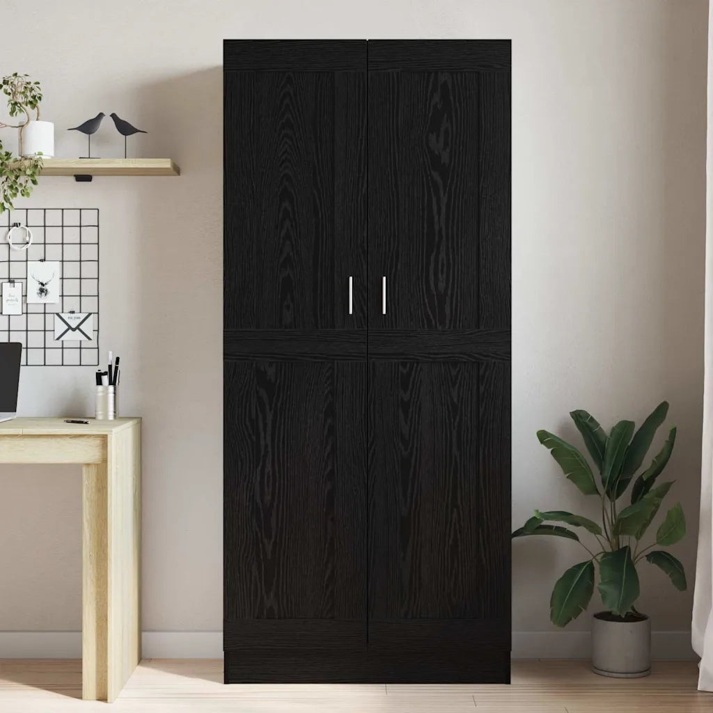 Armadio per Libri Rovere Nero 82,5 x 30,5 x 185 cm
