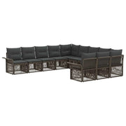 Set Divano da Giardino 11 pcs Grigio polyrattan 3434969