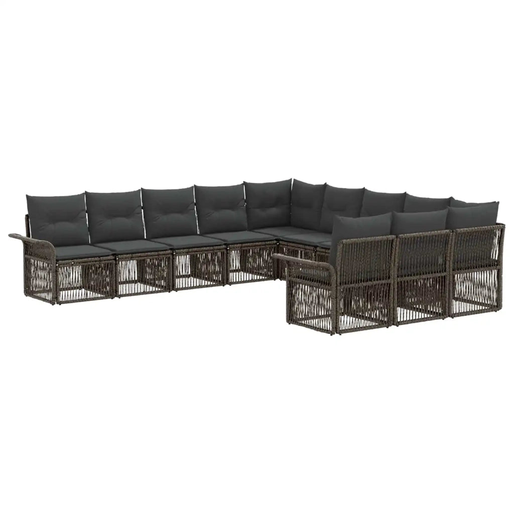 Set Divano da Giardino 11 pcs Grigio polyrattan 3434969