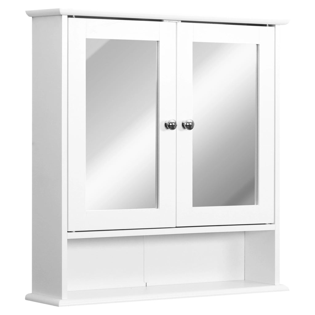 Armadietto da Bagno con Specchio ¨C zephmum ¨C Bianco 56x13x58cm