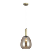 Lampada sospesa moderna oro vetro ovale E27 Italux