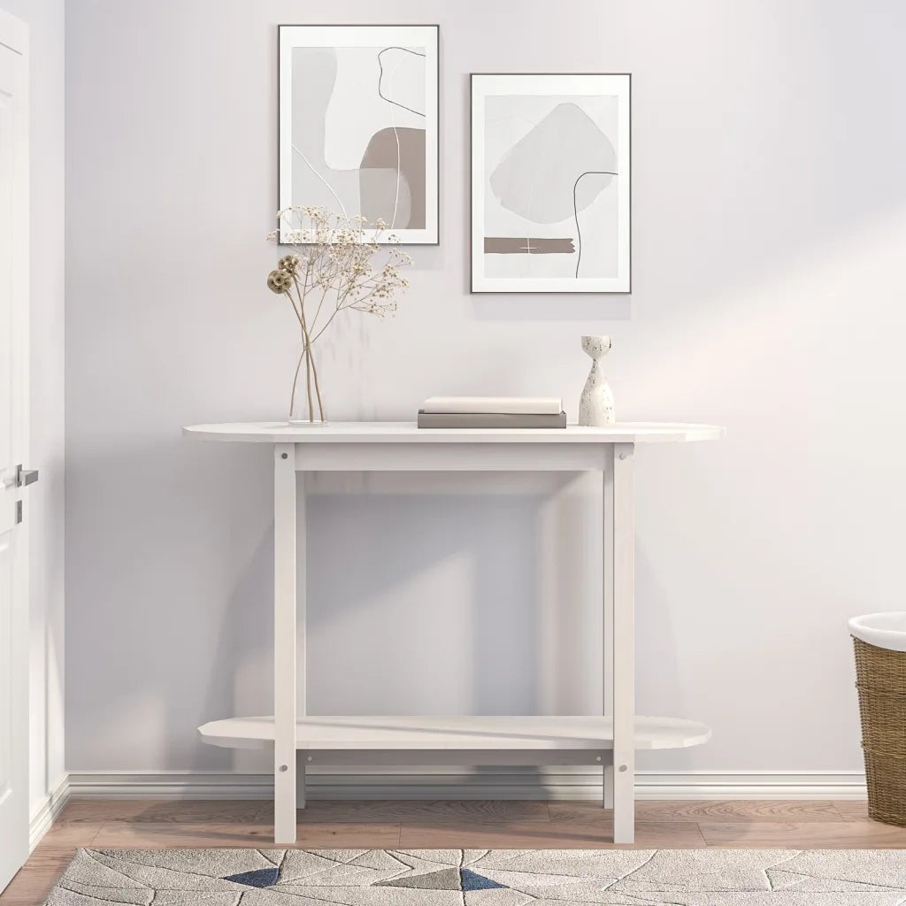 Tavolo Consolle | Tavolo d'Ingresso Bianco 110x40x80 cm in Legno Massello di Pino