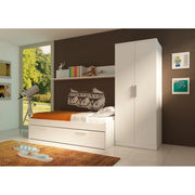 Letto singolo con cassettone estraibile 1004 Blanco