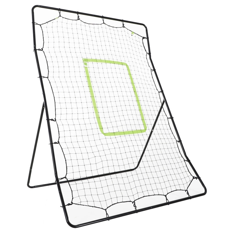 Rete rebound per baseball portatile con telaio in metallo e zona bersaglio, 174 x 123 x 90 cm, nero