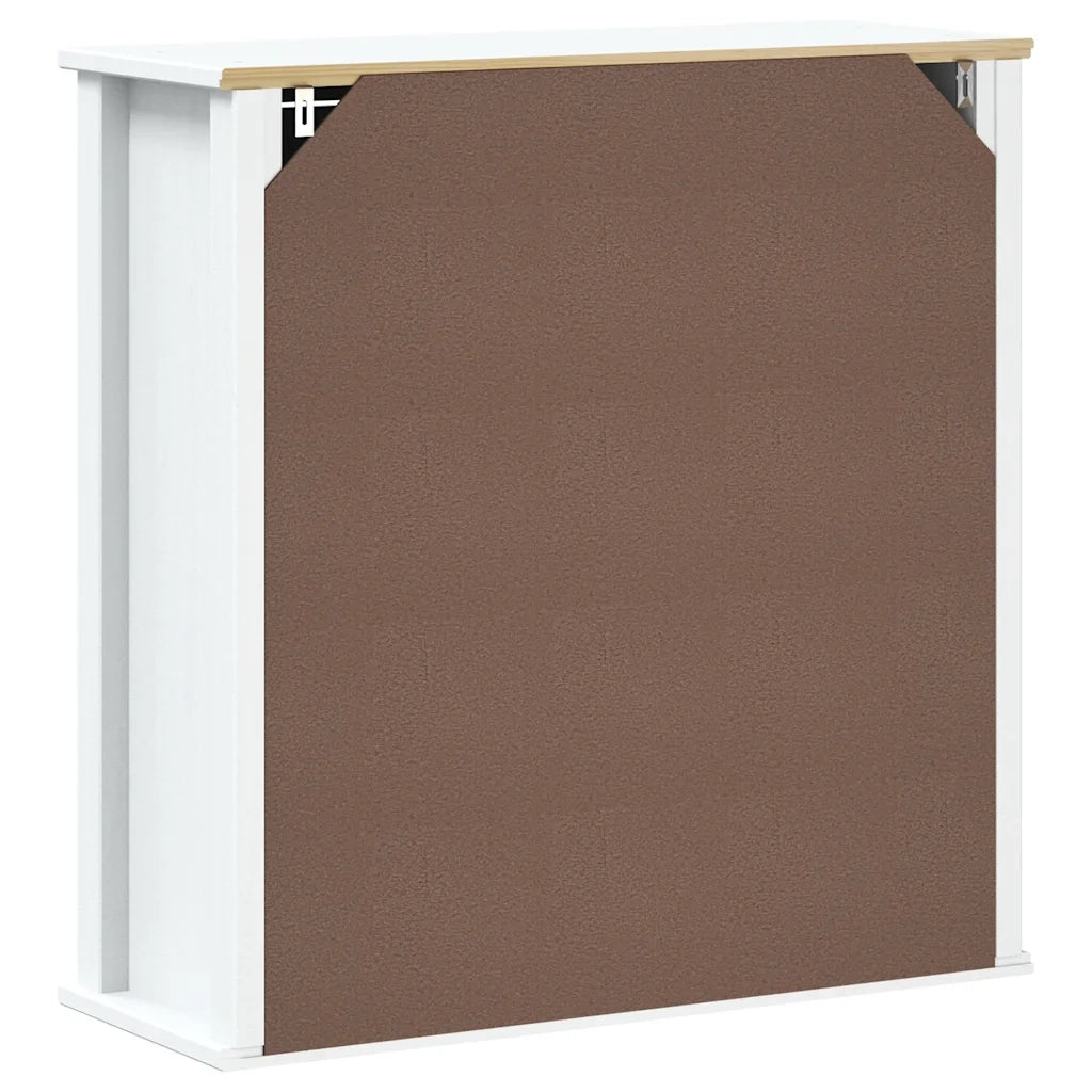 Mobile Bagno a Muro BERG Bianco 69,5x27x71,5cm Legno Massello 358550