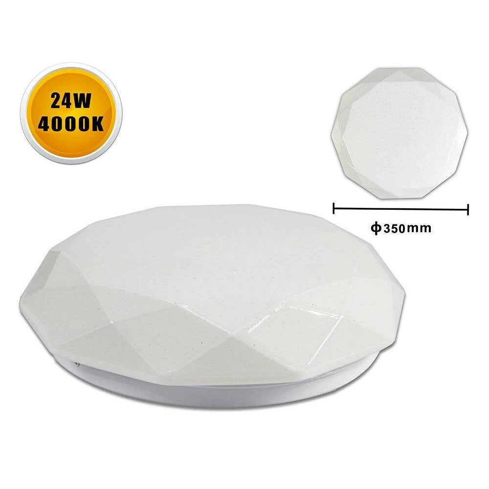 Trade Shop - Plafoniera Soffitto Lavorata 24 Watt 48led Moderno Luce 3000k 4000k 6500k C-0 -