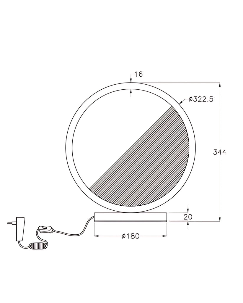 Lampada da Tavolo Pierre a LED 29W 3160lm 3000K Luce Calda Struttura in Metallo e Legno Design Moderno Colore Nero Classe di Isolamento 2