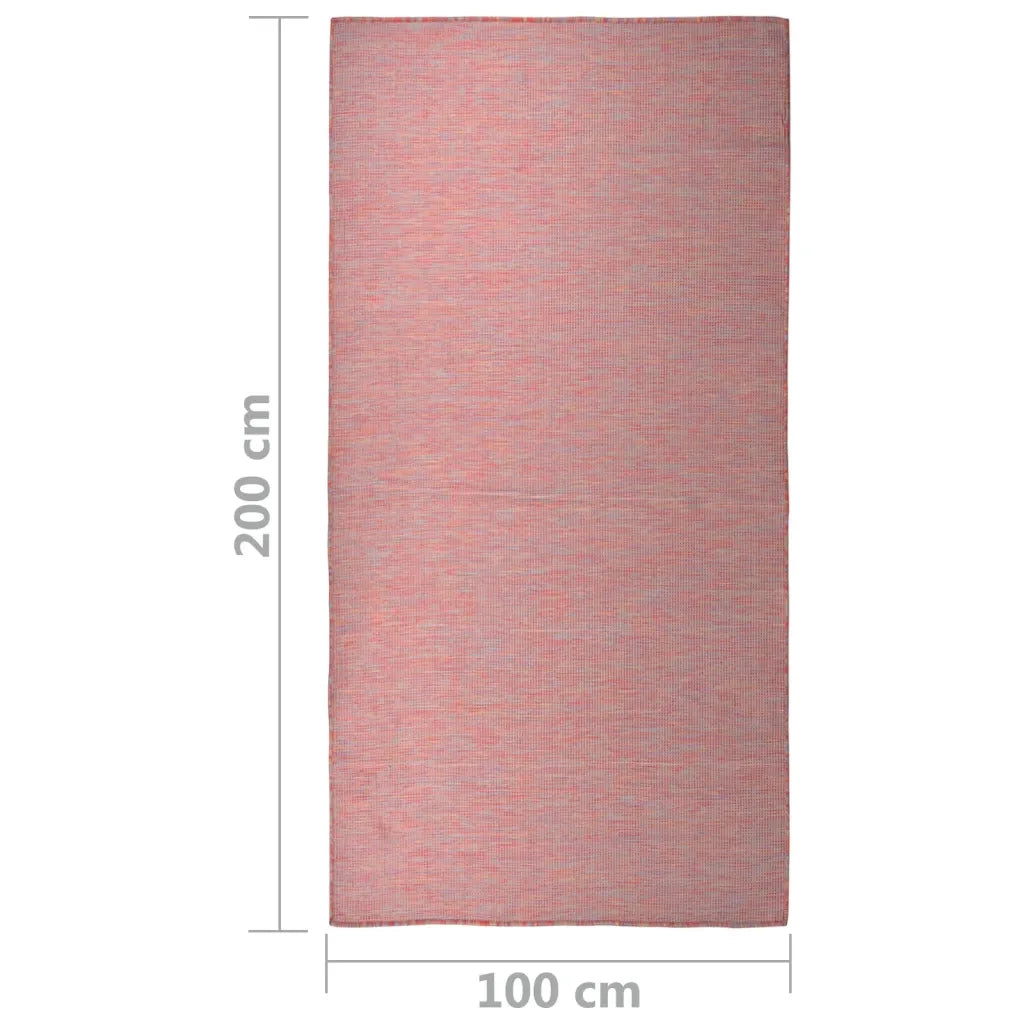 Tappeto da Esterni a Tessitura Piatta 100x200 cm Rosso 340822