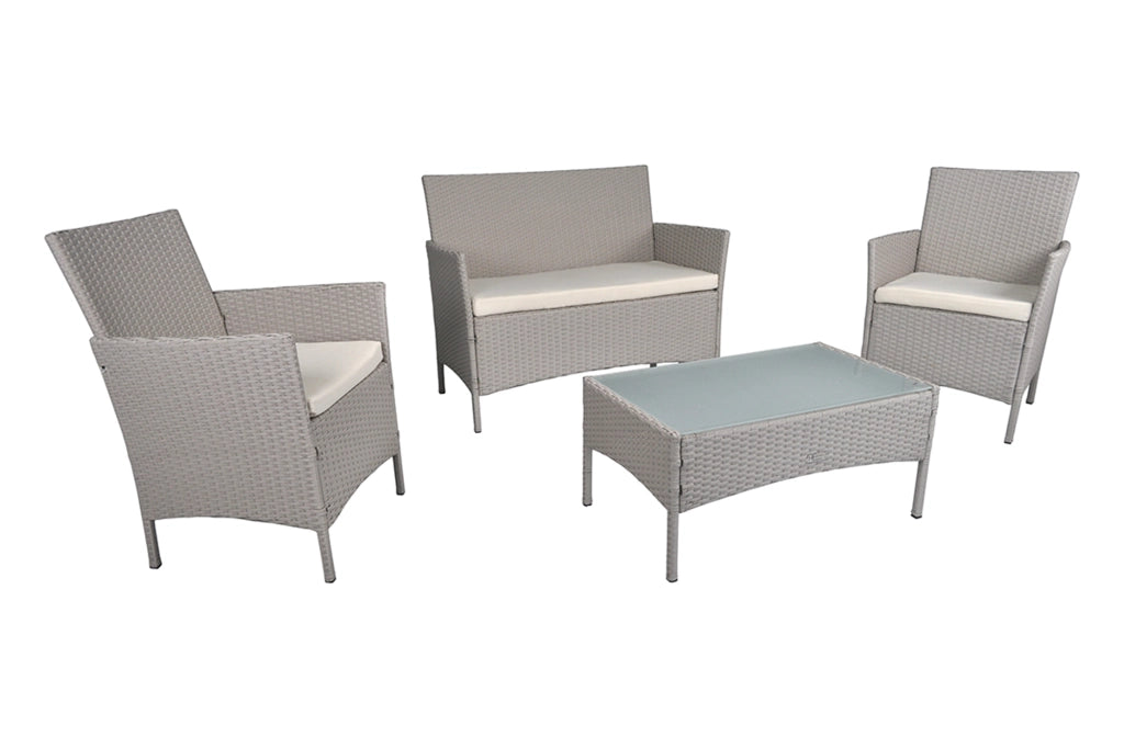 Salotto da giardino in rattan, set di divani da esterno in polyrattan tortora - Erica - RT-E03ZB