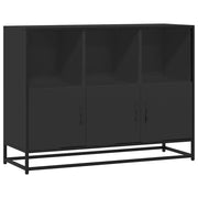 Credenza | Madia | Buffet da pranzo | Armadio da pranzo Nera 100x35x76 cm in Legno Multistrato