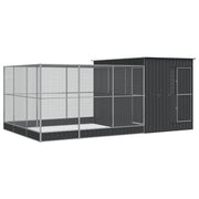 Voliera a gabbia con estensione in argento 497 x 303 x 216 cm acciaio argento 02_0045656