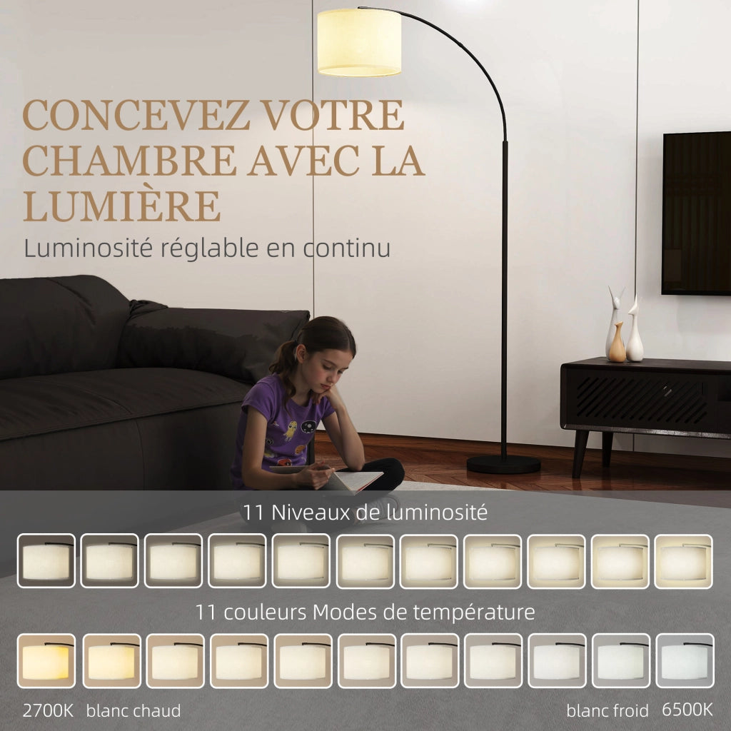 Lampada da terra telecomando regolabile 11 colori 11 luminosita ¨C zephmum ¨C nero