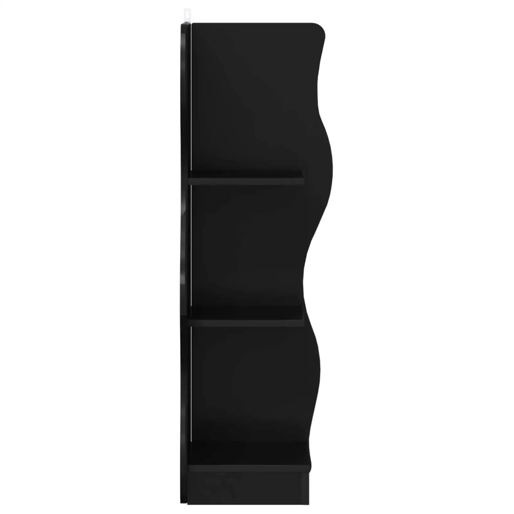 Mensola | Ripiano | Scaffale angolare Nero 34 x 33 x 102 cm Legno ingegnerizzato