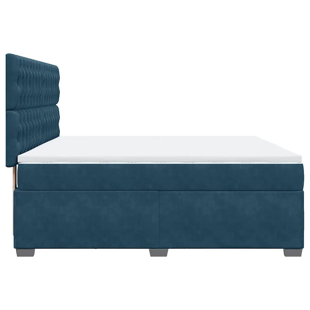 Giroletto a Molle con Materasso Blu 180x200 cm in Velluto 3290988