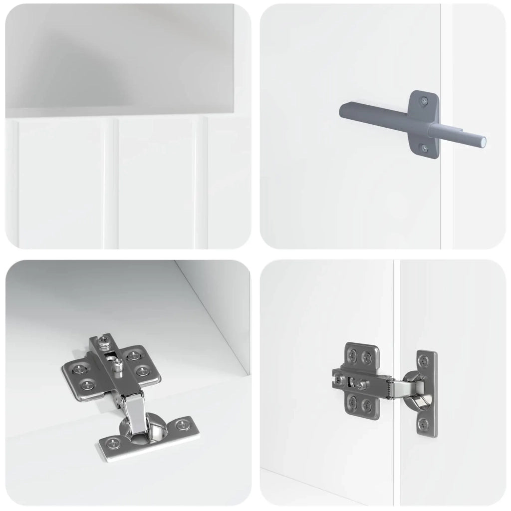 Mobile TV LED a 5 pezzi Bianco Lucido Legno ingegnerizzato 3416519