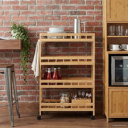 Carrello da Cucina con Ruote Naturale 60 x 18 x 97 cm Bambù 42028298
